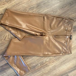 7 For All Mankind NWOT Chocolate Brown Leather Pants